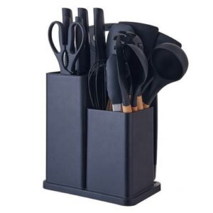 19 Pieces silicone utensil set - black