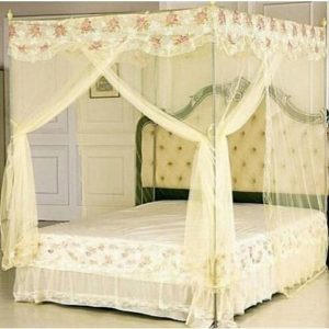 Mosquito Net With Stands - Cream, Top Designs May Differ