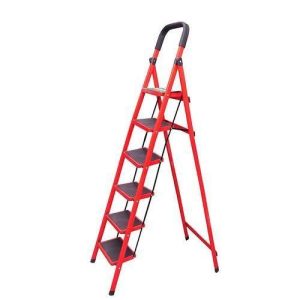 6 Steps Multi-purpose Foldable Ladder-Red