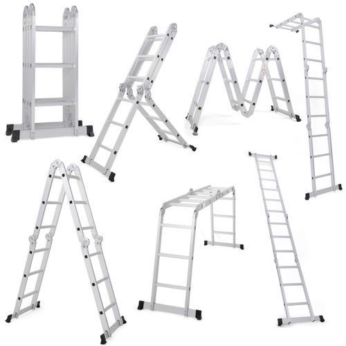 Other 3x4 Multi-purpose Aluminum Folding Ladder - Silver Maximum Height 3.5m
