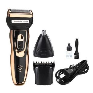 Hair Clipper+Smoother+Nose Trimmer Professional Home Barber Set - Black, Gold