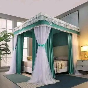 4 Stands Mosquito Net with  Curtains -5*6 - Blue