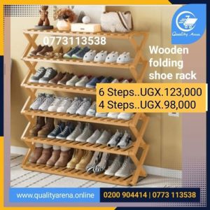 6 & 4 Tier No Assembly Foldable Shoe Storage Organizer Shelf Wooden Bamboo Shoe Rack