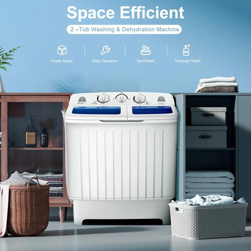 SPJ 9kg Twin Tub Washing Machine - White - Image 3