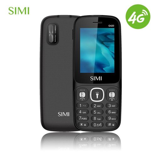 SIMI G420 4G Feature Phone Inclusive Of TikTok YouTube, Facebook, FM Radio, Dual SIM Card Holder + T-card BT 2500mAh 16MB+16MB Memory - Black - Image 2