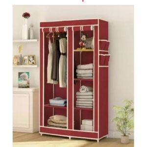 2 Column Wardrobe Wooden Frame Portable