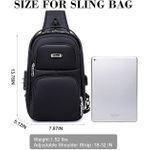Anti Theft Bag For Men Women, Sling Bag, Man Bags For Men Cross Body, Casual One Shoulder Backpack With USB Charging Port For Travel, Hiking, Commute - Image 3