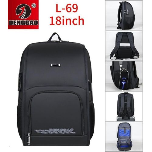 DENGGAO 18 Inch Travel Smart Business Laptop Backpack Waterproof can Compter Bag with USB charging port for men and women- Multicolor - Image 2