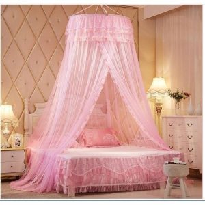 4*6 & 5*6 Round Top Hanging Mosquito Net - Pink