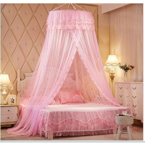 4*6 Round Top Hanging Mosquito Net - Pink