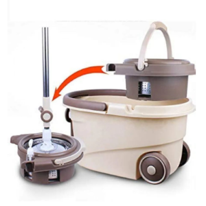 Magic MOP Elegant Spin Mop with Big Wheels - Cleaning Mop Stick with Bucket for Home and Office (Multi Color)