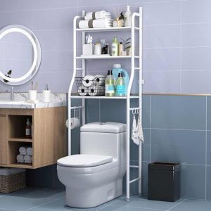 Metallic Toilet Rack -White