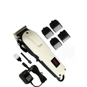 Nikai Rechargeable Cordless Shaving Machine With Battery Indicator Light - White