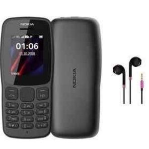 Nokia 106 1.8'' 4MB RAM 4MB ROM Dual Sim Phone with Free Headsets - Black(1 YR WRTY)