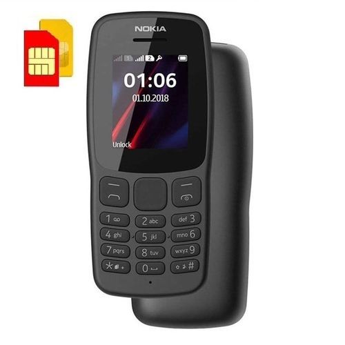 Nokia 106 Dual Sim - FM Radio - Torch Light -Black