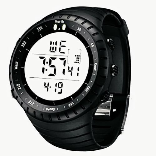 Outdoor Sport Luminous Week Date Alarm Digital Wrist Watch-Black