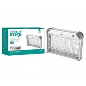 Winningstar Aluminum Alloy Mosquito Killer Lamp With Powerful 2760V Grid 1m Copper Charging Wire BS Plug- Grey