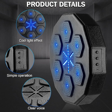 Music Boxing Machine, Upgraded 2.0 Smart Bluetooth Music Boxing Parent-Child Games, Wall-Mounted Exercise Equipment for Home Exercise - Image 2