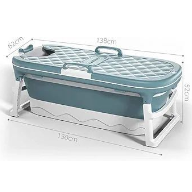 Foldable Adult Bathtub with Cover, Portable Bathtub, Steaming Bucket, Folding Bathtub, Adult Mobile Bathtub, Plastic Folding Thick Bathtub - Image 2