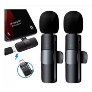K9 Wireless Lavalier Microphone Live Noise Canceling Microphone for Android & iPhone Live Recording Interview, Short Video Recording, Noise Reduction Microphone Recording Chargeable Handheld Microphone For Smartphone